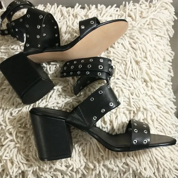 Rebecca Minkoff Black Leather Sandals - Picture 8 of 12